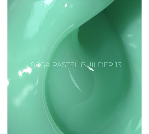 Гель для ногтей Saga Builder Pastel Color №13, бирюзовый, 15 мл