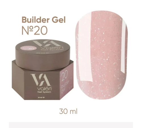 Nail gel Valeri Builder gel No. 20, 30 ml
