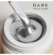 Гель краска Dark Silver metal gel paint серебряная, 5 мл