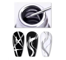 Гель-фарба Pink Off Liner Metal Silver gel paint, срібна, 5 г