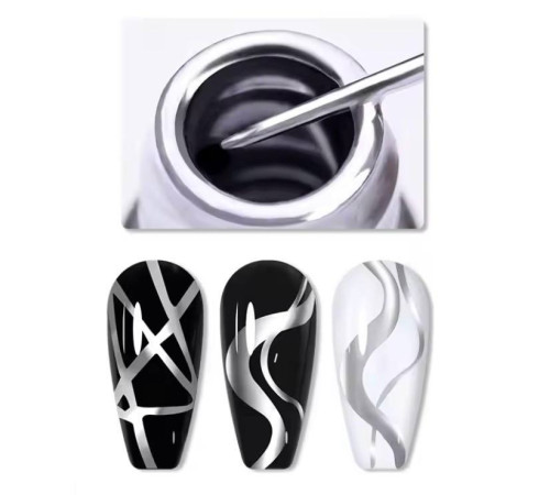 Pink Off Liner Metal Silver gel paint, silver, 5 g