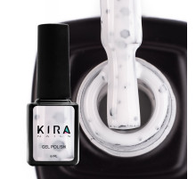 Гель лак Kira Nails Yoghurt Boom №03 білий з чорними цятками, 6 мл