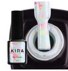 Гель лак Kira Nails Yoghurt Boom №04 нежно-голубой с яркими крапинками, 6 мл
