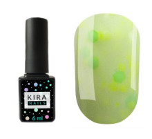 Gel polish Kira Nails Yoghurt Boom No. 05 lime with yellow-green specks, 6 ml