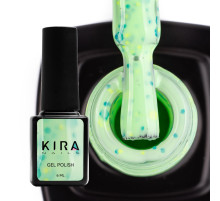 Гель лак Kira Nails Yoghurt Boom №06 яблучна карамель з неоновими блискітками, 6 мл