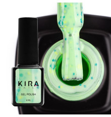 Гель лак Kira Nails Yoghurt Boom №06 яблочная карамель с неоновыми блестками, 6 мл