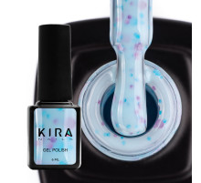Gel polish Kira Nails Yoghurt Boom #07 blue marmalade with neon sparkles, 6 ml