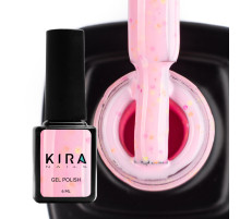 Gel polish Kira Nails Yoghurt Boom No. 08 pink with pink spots, 6 ml
