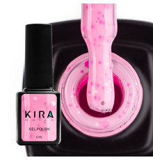 Гель лак Kira Nails Yoghurt Boom №09 розовый с крупными крапинками, 6 мл