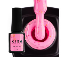 Гель лак Kira Nails Yoghurt Boom №10 малиновий смузі з неоновими блискітками, 6 мл