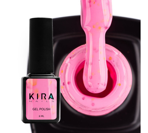 Гель лак Kira Nails Yoghurt Boom №10 малиновий смузі з неоновими блискітками, 6 мл