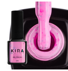 Гель лак Kira Nails Yoghurt Boom №11 клубничный мусс с неоновыми блестками, 6 мл
