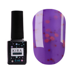 Гель лак Kira Nails Yoghurt Boom №12 черничное мороженое с неоновыми блестками, 6 мл