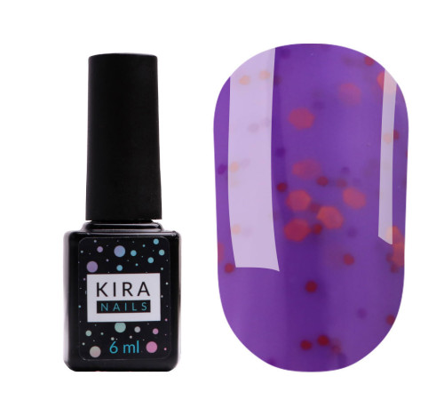 Гель лак Kira Nails Yoghurt Boom №12 чорничне морозиво з неоновими блискітками, 6 мл