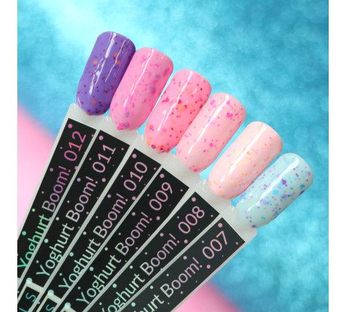 Гель лак Kira Nails Yoghurt Boom №12 чорничне морозиво з неоновими блискітками, 6 мл