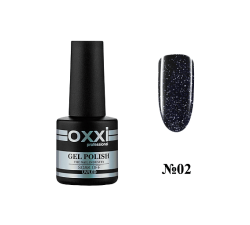 Гель лак OXXI DISCO Boom №02, чорний 10 мл