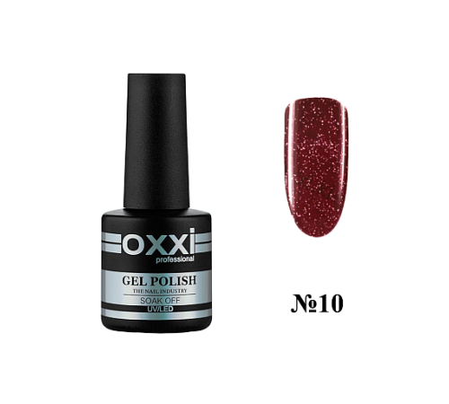 Гель лак OXXI DISCO Boom №10 червоний 10 мл