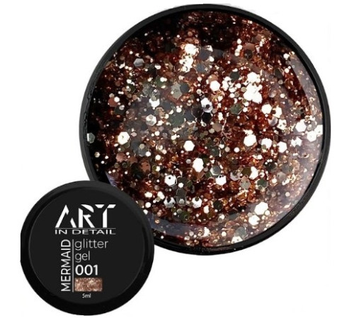 Gel with sparkles ART Mermaid Glitter Gel No. 001, 5 ml