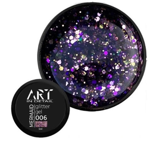 Гель з блискітками ART Mermaid Glitter Gel №006, 5 мл