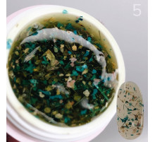 Gel with dried flowers SAGA Flower Gel No. 5 beige mix, 5 g