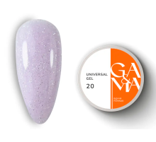 Universal gel GaMa Universal gel liquid #20, lavender with shimmer, 15 ml