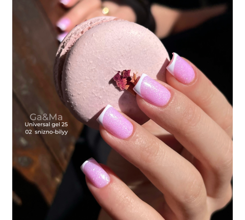 Universal gel GaMa Universal gel liquid #25, pink with glitter, 30 ml