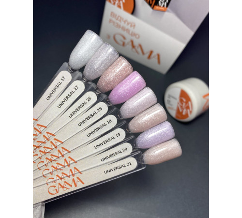 Universal gel GaMa Universal gel liquid No. 26, peach with shine, 30 ml