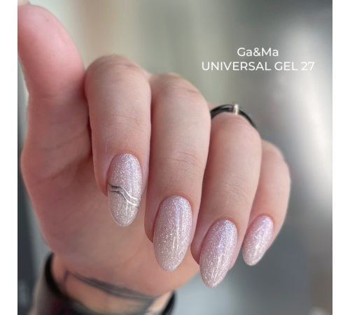 Universal gel GaMa Universal gel liquid No. 27, soft-milky with a shine, 15 ml