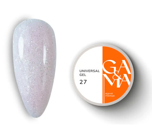 Universal gel GaMa Universal gel liquid No. 27, soft-milky with a shine, 30 ml