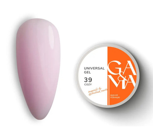 Universal gel GaMa Universal gel liquid #39 Cozy, marshmallow pink, 15 ml