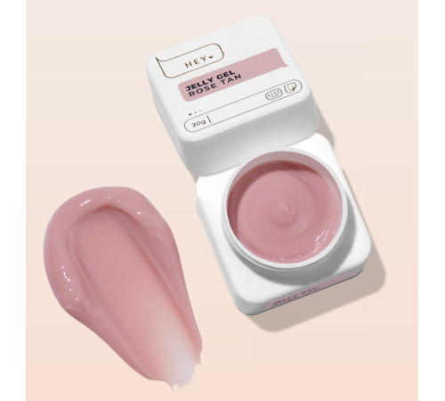 Гель-желе для нігтів HEYLOVE Jelly gel Rose Tan, рожевий нюд, 20 г