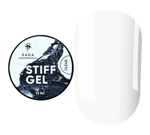 Гель-желе для нігтів Saga STIFF gel Clear, прозорий, 15 мл