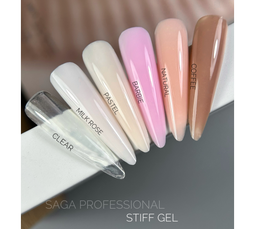 Saga STIFF gel nail polish №03 Milk rose, 15 ml