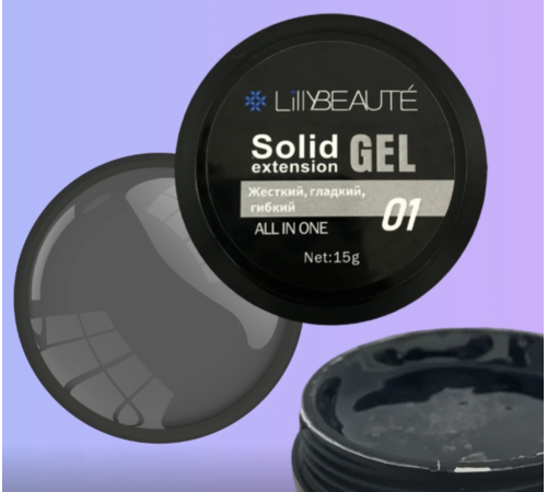 Gel-glue solid Lilly Solid extension 01, 15 ml