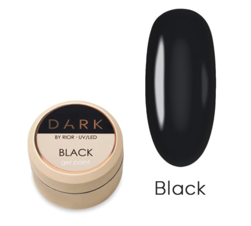 Dark Black gel paint black, 5 ml