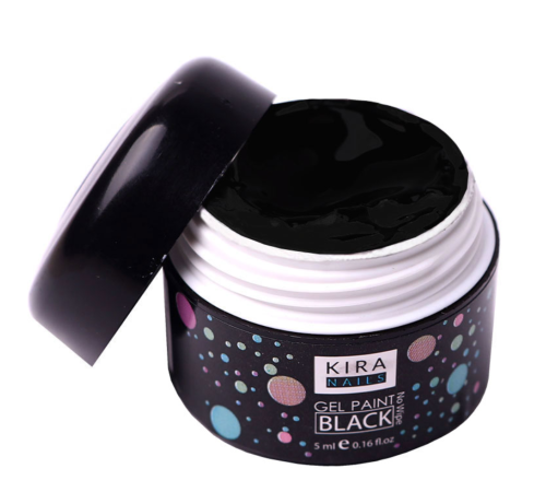 Gel paint Kira Nails No Wipe Black 5 ml