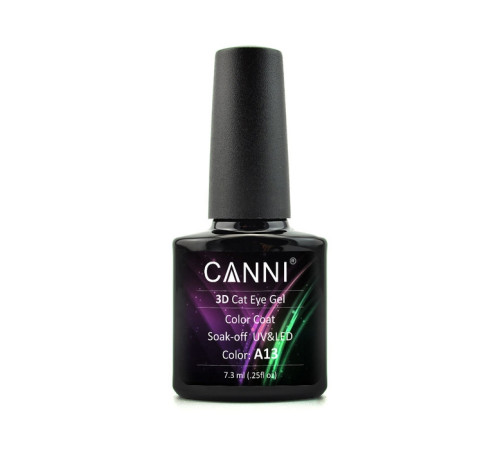 Гель-лак Canni 3D Котяче око №А13 ярко зелено-розовый 7.5 мл