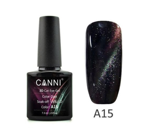 Гель-лак Canni 3D №А15 Котяче око, зелено-фіолетовий