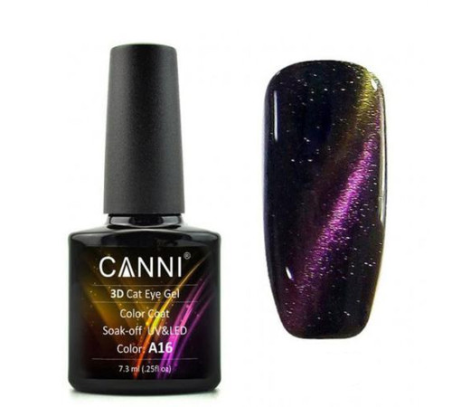 Гель-лак Canni 3D №А16 Котяче око, жовто-фіолетовий