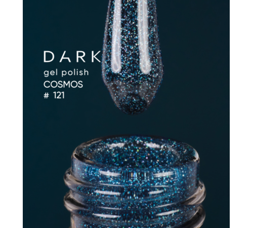 Гель-лак DARK Cosmos №121, бірюзово-синій, 10 мл