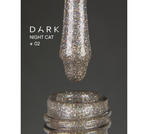 Gel polish DARK Night Cat No. 02 cat's eye, 10 ml