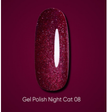 Gel polish DARK Night Cat No. 08 cat's eye, 10 ml