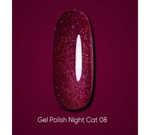 Gel polish DARK Night Cat No. 08 cat's eye, 10 ml