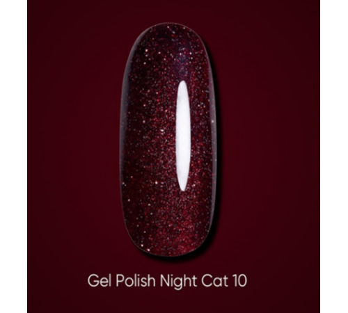 Gel polish DARK Night Cat No. 10 cat`s eye, 6 ml
