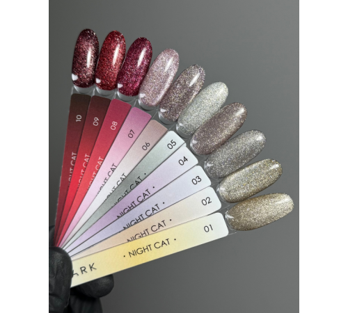 Gel polish DARK Night Cat No. 10 cat`s eye, 6 ml