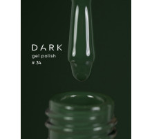 Гель-лак DARK №034, насичений темно-зелений, 6 мл