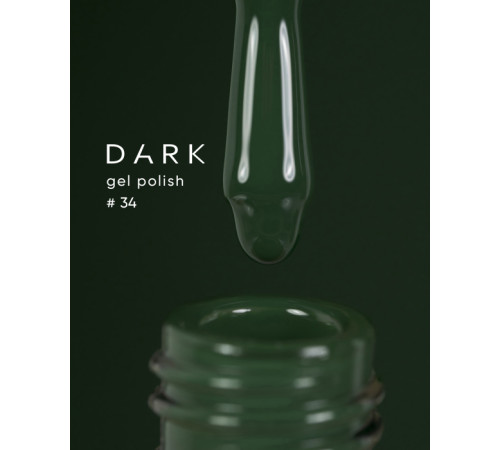 Гель-лак DARK №034, насичений темно-зелений, 6 мл