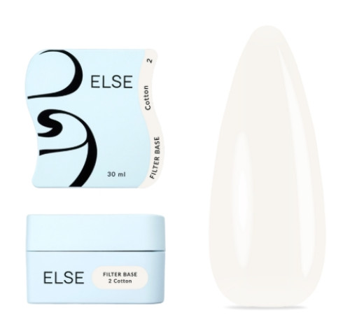 Else Filter base nail polish No. 02 Cotton, white, 30 ml