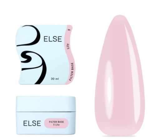 Else Filter base nail polish №05 Lily, milky pink, 30 ml