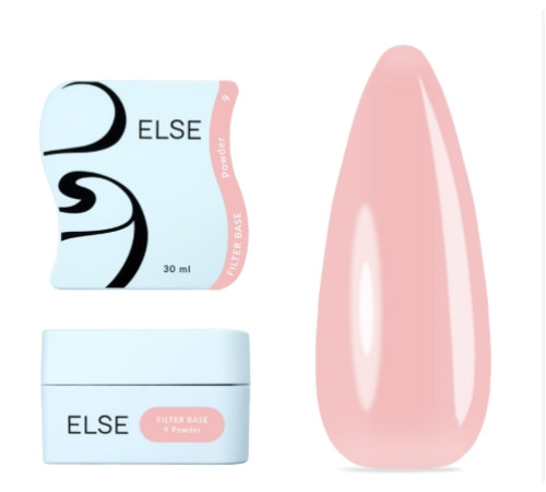 Else Filter base nail base №09 Powder, light nude, 30 ml